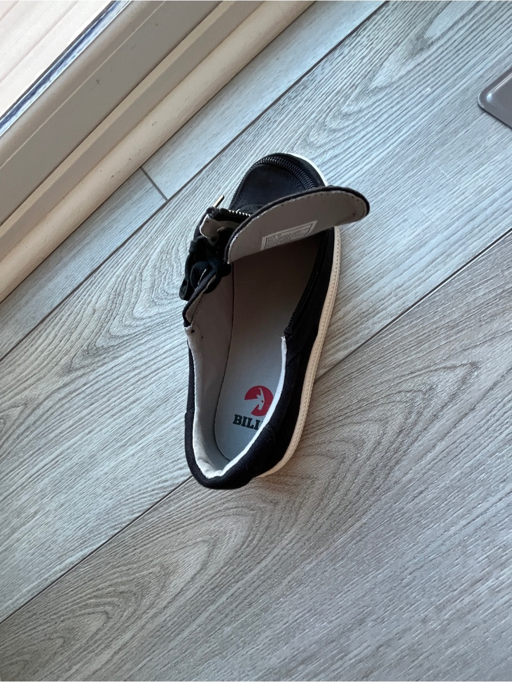 Black kids Casual Slip-On Shoe with Side Zipper